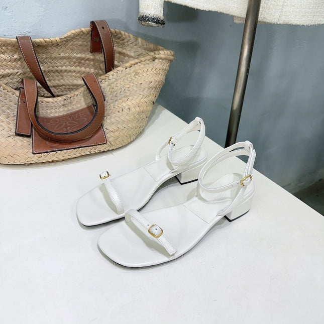 LP MINDIL SANDAL 25 IN WHITE LAMBSKIN