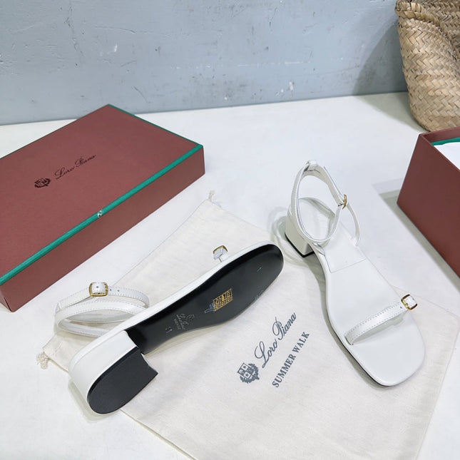 LP MINDIL SANDAL 25 IN WHITE LAMBSKIN