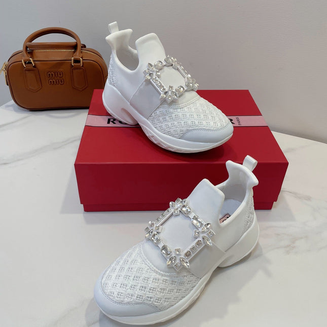 VIV' RUN SNEAKERS IN WHITE TECHNICAL FABRICS TRASS BUCKLE