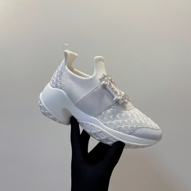 VIV' RUN SNEAKERS IN WHITE TECHNICAL FABRICS TRASS BUCKLE