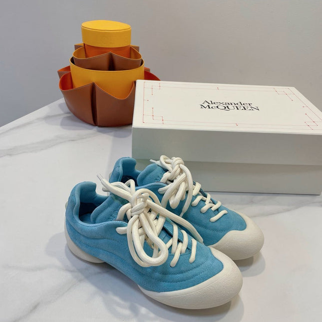 FLEXION SNEAKER IN LIGHT BLUE SUEDE WITH WHITE TOE