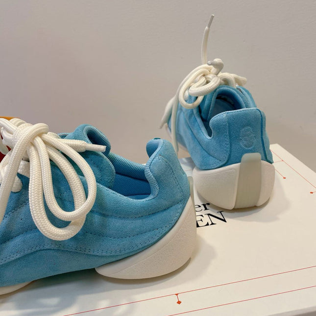 FLEXION SNEAKER IN LIGHT BLUE SUEDE WITH WHITE TOE