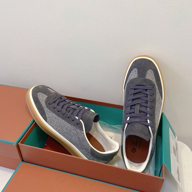 SNEAKERS IN DARK GREY SUEDE WITH CANVAS