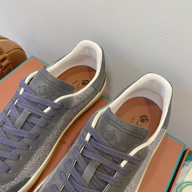 SNEAKERS IN DARK GREY SUEDE WITH CANVAS