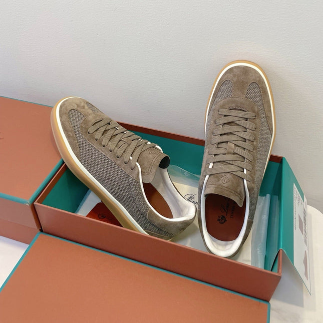 SNEAKERS IN MOSS SUEDE WITH CANVAS