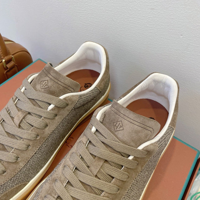 SNEAKERS IN MOSS SUEDE WITH CANVAS