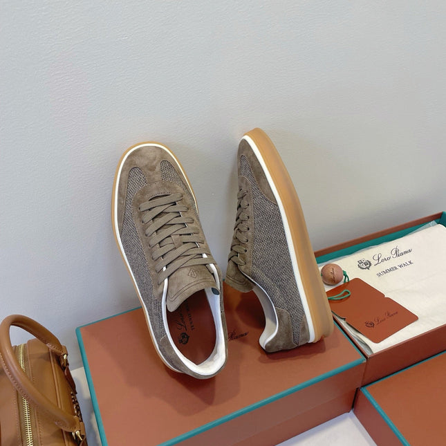 SNEAKERS IN MOSS SUEDE WITH CANVAS