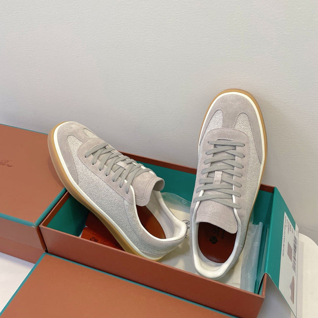 SNEAKERS IN METAL GREY SUEDE WITH CANVAS