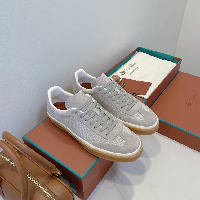 SNEAKERS IN METAL GREY SUEDE WITH CANVAS