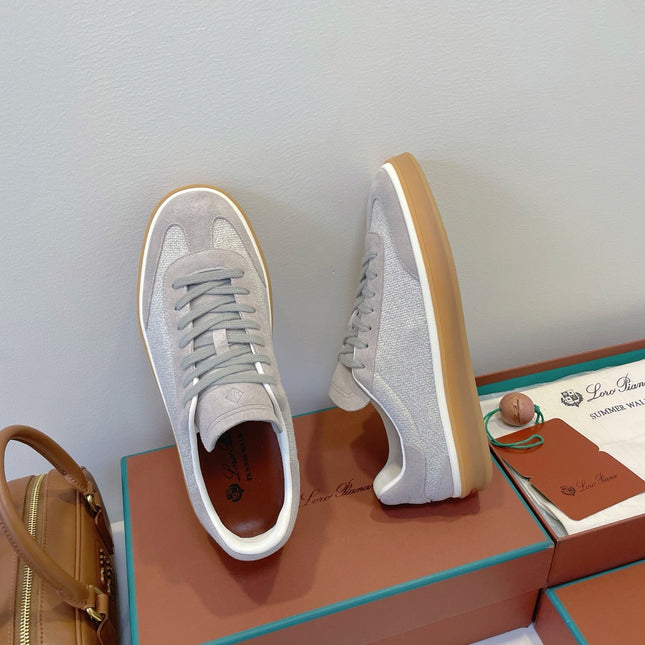 SNEAKERS IN METAL GREY SUEDE WITH CANVAS