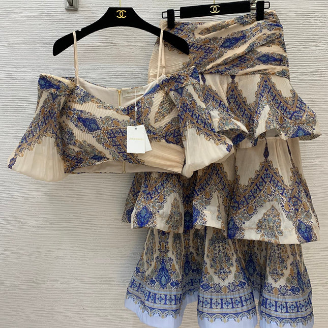 ZIMMERMANN OFF-SHOULDER TOP AND MAXI SKIRT SET 272904