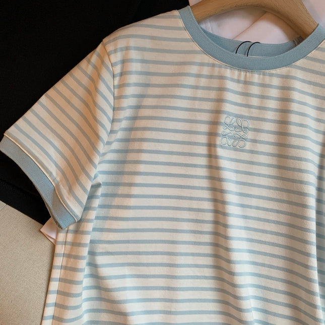 Loewe Short Sleeved T-shirt White mix Blue Cotton