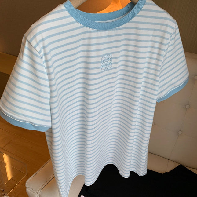 Loewe Short Sleeved T-shirt White mix Blue Cotton