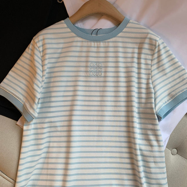 Loewe Short Sleeved T-shirt White mix Blue Cotton