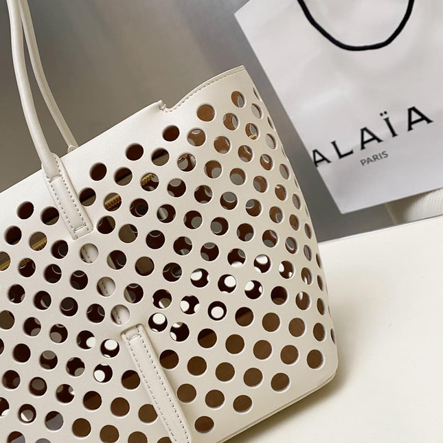 NEO MINA 32 BAG IN WHITE PERFORATED CALFSKIN