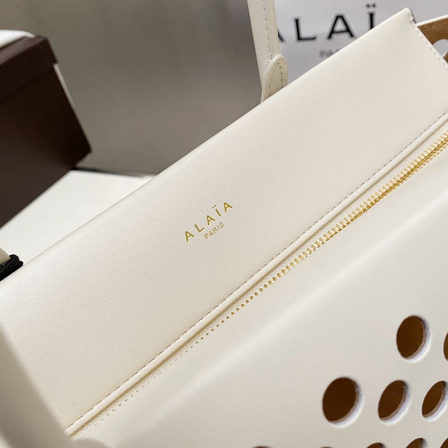 NEO MINA 32 BAG IN WHITE PERFORATED CALFSKIN