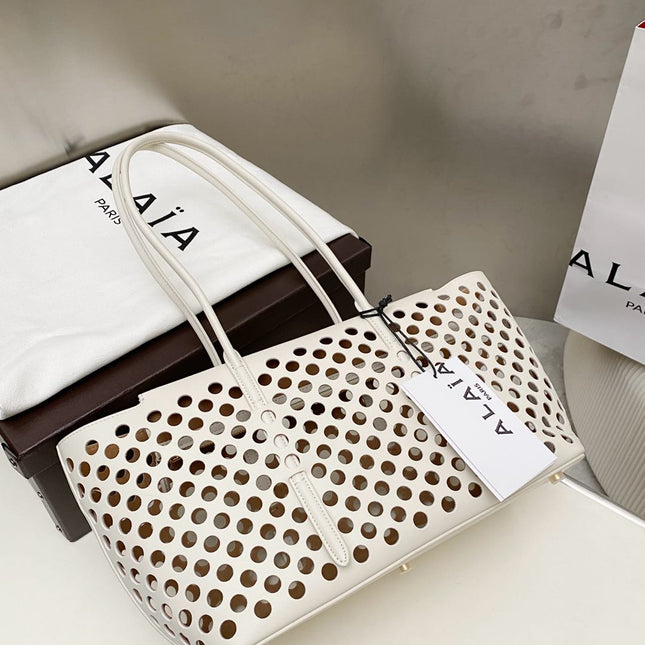 NEO MINA 32 BAG IN WHITE PERFORATED CALFSKIN