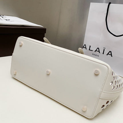 NEO MINA 32 BAG IN WHITE PERFORATED CALFSKIN