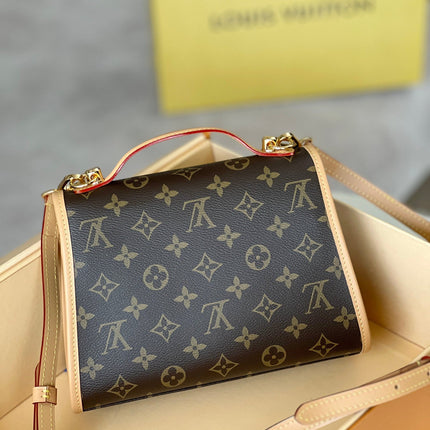 LV 25S KELLY 28 IN BROWN MONOGRAM COATED CANVAS LEATHER TRIM