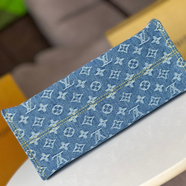 ONTHEGO 35 IN BLUE MONOGRAM DENIM