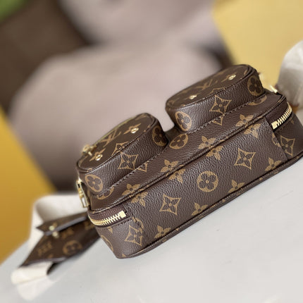 LV 25S UTILITY CROSSBODY HANDBAG 18 IN BROWN MONOGRAM CANVAS GOLD HARDWARE