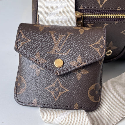 LV 25S UTILITY CROSSBODY HANDBAG 18 IN BROWN MONOGRAM CANVAS GOLD HARDWARE