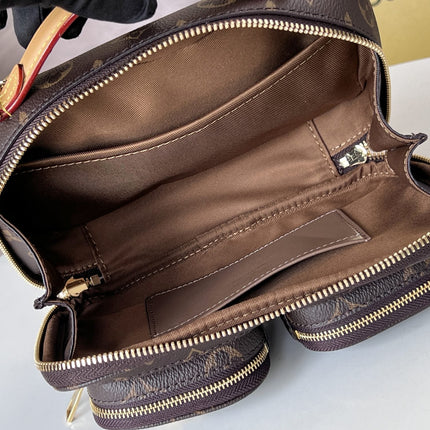 LV 25S UTILITY CROSSBODY HANDBAG 18 IN BROWN MONOGRAM CANVAS GOLD HARDWARE