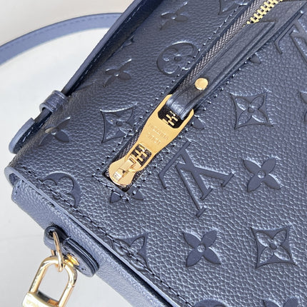 LV 25S POCHETTE METIS 25 IN DARK BLUE MONOGRAM COATED CANVAS GOLD HARDWARE