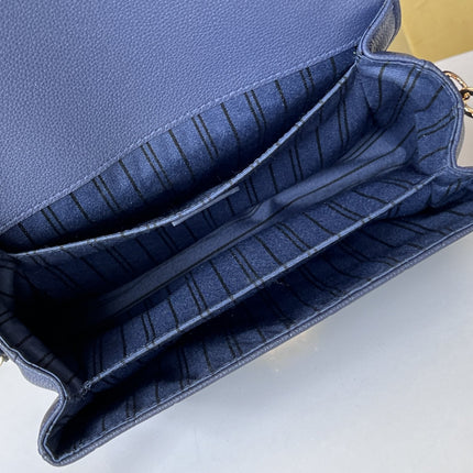 LV 25S POCHETTE METIS 25 IN DARK BLUE MONOGRAM COATED CANVAS GOLD HARDWARE