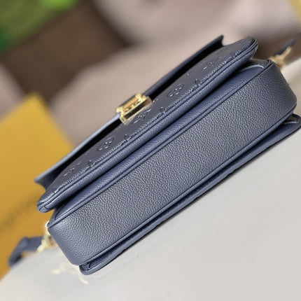 LV 25S POCHETTE METIS 25 IN DARK BLUE MONOGRAM COATED CANVAS GOLD HARDWARE
