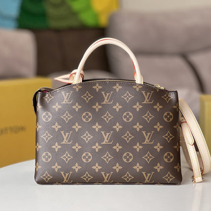 LV 25S PETIT PALAIS 29 IN BROWN MONOGRAM CANVAS AND CALFSKIN GOLD HARDWARE