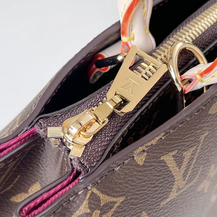 LV 25S PETIT PALAIS 29 IN BROWN MONOGRAM CANVAS AND CALFSKIN GOLD HARDWARE