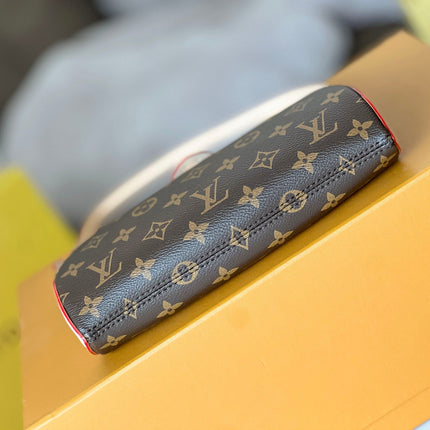 LV 25S POCHETTE TIRETTE 22 IN DARK BROWN MONOGRAM CANVAS GOLD HARDWARE