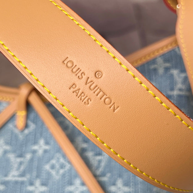 LV 25S CARRYALL 29 IN LIGHT BLUE DENIM MONOGRAM LEATHER TRIM