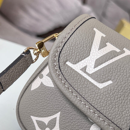 LV 25S MINI NANO DIANE 19 IN TOURTERELLE WHITE MONOGRAM EMPREINTE LEATHER GOLD HARDWARE