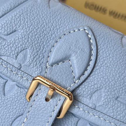 LV 25S MINI NANO DIANE 19 IN BEAU BLUE MONOGRAM EMPREINTE LEATHER GOLD HARDWARE