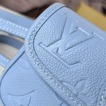 LV 25S MINI NANO DIANE 19 IN BEAU BLUE MONOGRAM EMPREINTE LEATHER GOLD HARDWARE