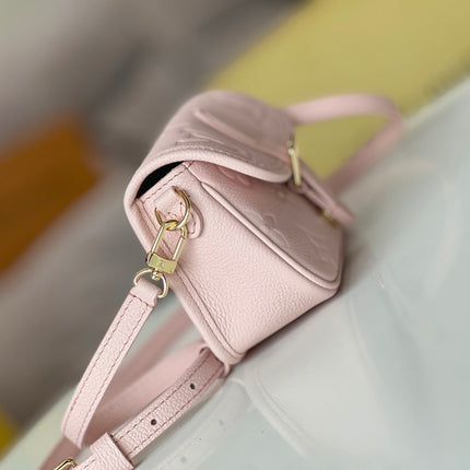 LV 25S MINI NANO DIANE 19 IN PINK MONOGRAM EMPREINTE LEATHER GOLD HARDWARE