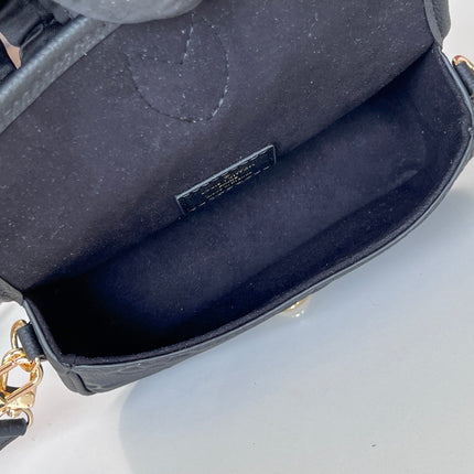 LV 25S MINI NANO DIANE 19 IN BLACK MONOGRAM EMPREINTE LEATHER GOLD HARDWARE