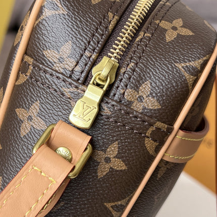 LV 25S TROCADERO MESSENGER BAG 29 IN BROWN MONOGRAM COATED CANVAS