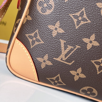 LV 25S TROCADERO MESSENGER BAG 29 IN BROWN MONOGRAM COATED CANVAS