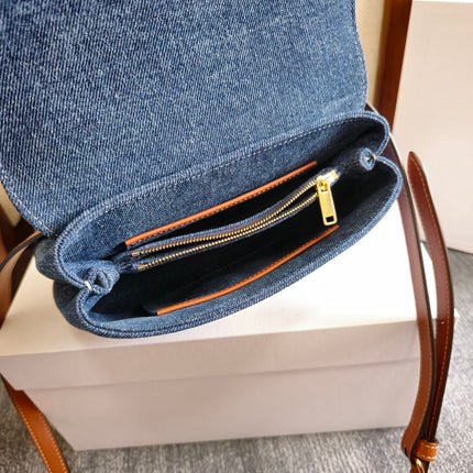 TEEN NINO BAG 20.5 IN DENIM TRIOMPHE KELLY