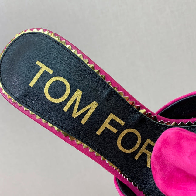 HIGH HEEL MULE 10 CM IN BRIGHT PINK SUEDE