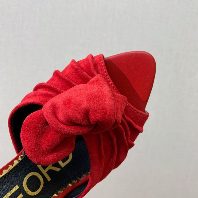 HIGH HEEL MULE 10 CM IN CHERRY RED SUEDE