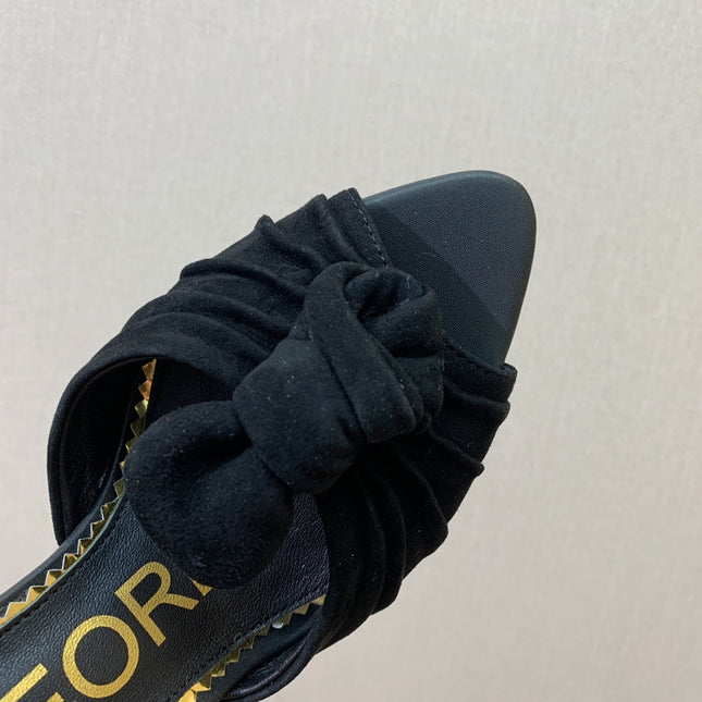 HIGH HEEL MULE 10 CM IN BLACK SUEDE