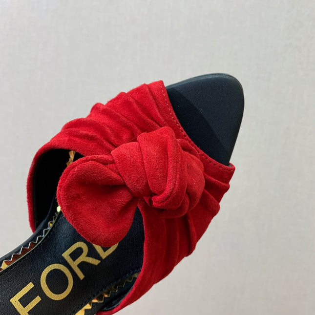 HIGH SANDAL 10 CM IN CHERRY RED SUEDE