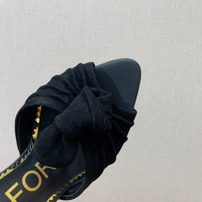 HIGH SANDAL 10 CM IN BLACK SUEDE