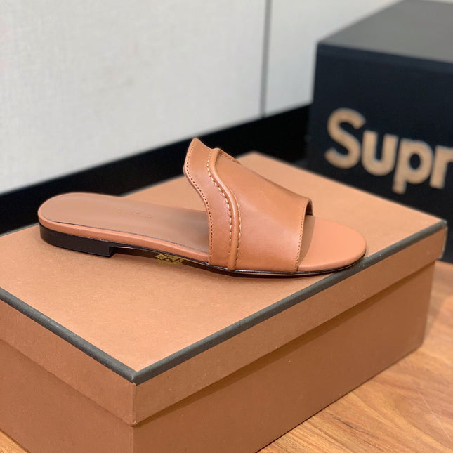 LP HIGHT TOP FLAT SLIPPERS TAWNY CALFSKIN