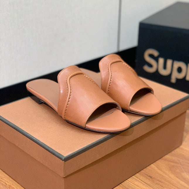 LP HIGHT TOP FLAT SLIPPERS TAWNY CALFSKIN