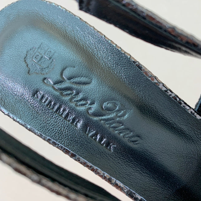 LP POINTED TOE MID-HEEL SLINGBACK DARK BROWN CALFSKIN